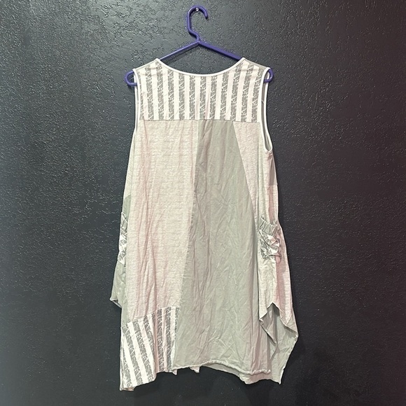 Taillissime Mint Green/White Sleeveless Dress with pockets Size L - Picture 3 of 8